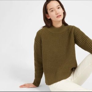 Everlane waffle wool/cashmere square sweater